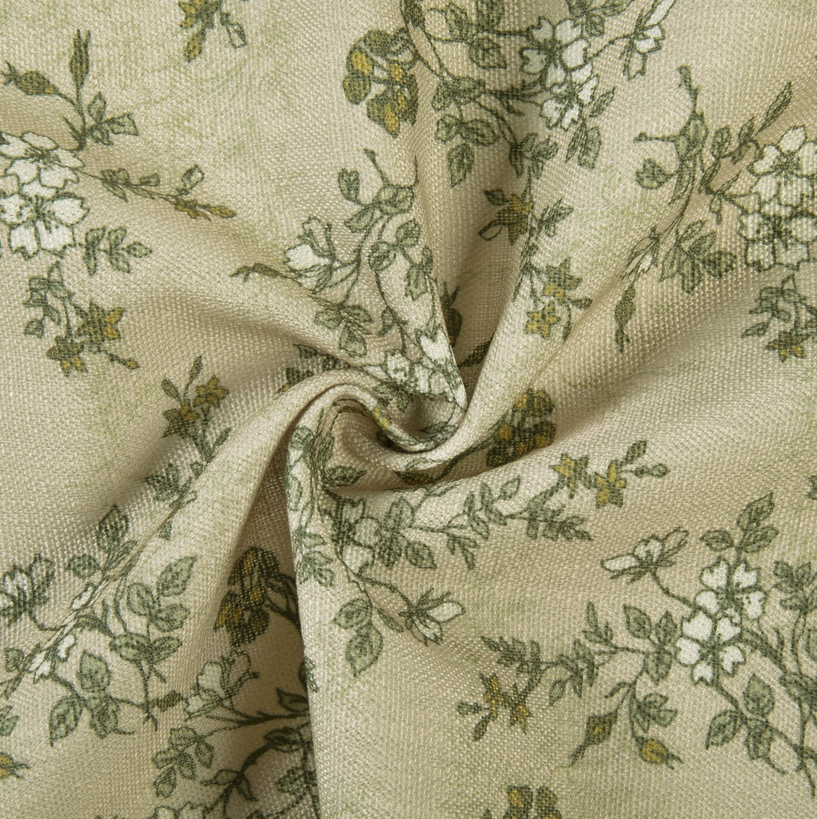 TWOPAGES 72 X 108 Inches Long Curtain 1 Panel Pinch Pleat Light Filtering Linen Blend Floral Print Drape for Guest Room, Vintage