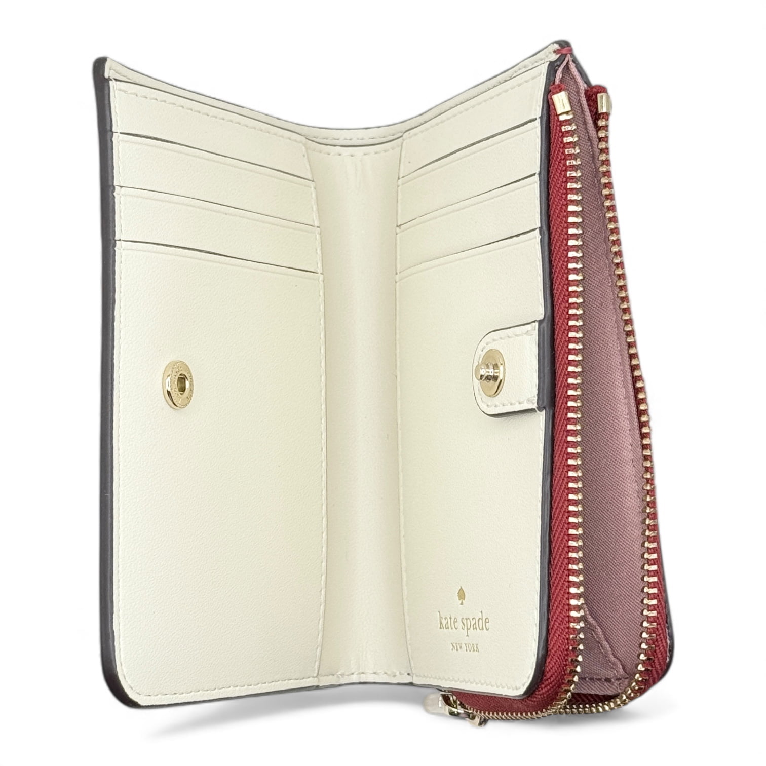 Kate Spade New York Women's Madison Small L Zip Leather Wallet (Red Jam)