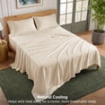 thumbnail image 5 of U by Bedsure 100% Rayon Derived from Bamboo Queen Sheet Sets, Luxury 4 Pieces Deep Pockets Cooling Bed Sheets, Beige, 5 of 8