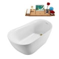 thumbnail image 3 of 59" Streamline N290BBR Soaking Freestanding Tub and Tray with Internal Drain in Brushed Brass, 3 of 7