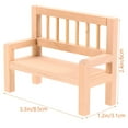thumbnail image 4 of KAKOWELY Mini Bench Mini Wood Bench Khaki Micro Landscape Decoration 1Pack, 4 of 6