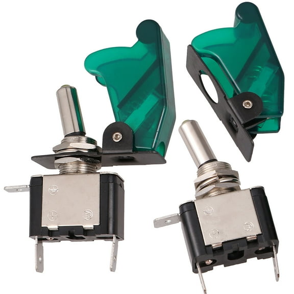 Zoyueyie 2Pcs 12V ASW-07D Toggle Switch LED Switch Button Foglamp On-off Button (Green)