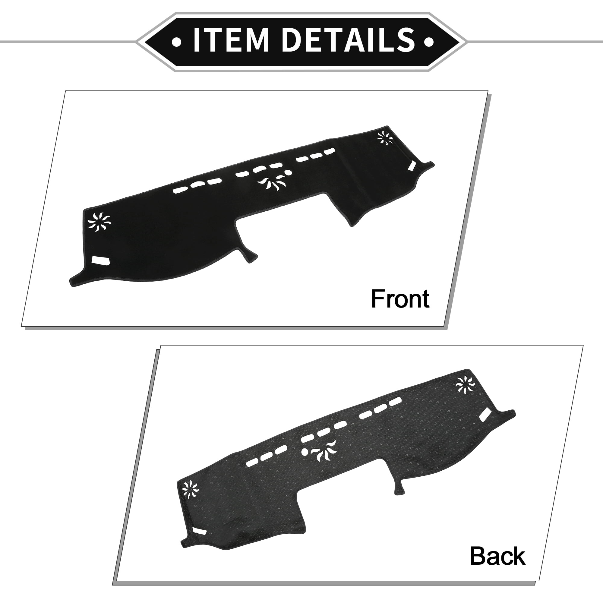 Unique Bargains Dash Cover for Lexus LX 2016-2020, Non-Slip Polyester Black Interior Dashboard Cover Mat Pad Carpet