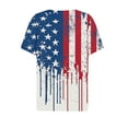 thumbnail image 4 of Cavosen 4th of July Shirts for Women Petite Red White and Blue Short Sleeve V Neck T Shirts USA Star Striped Graphic Tops Lady XL Patriotic Casual T Shirts Independence Day Tunic Tees, 4 of 5