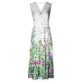 thumbnail image 4 of Uaswgudfs ​Elegant V-Neck Floral Midi Dress for Women 2025 - Sleeveless Summer Sundress with Fitted Silhouette & Casual Elegance White-D XL, 4 of 5