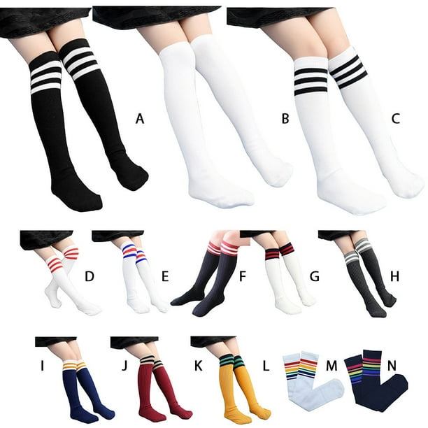 Sonducket Calcetines de tubo medio Algodón puro Forro cómodo Gran elasticidad Medias lindas Diseño de rayas Absorbente de sudor para niños Medias tipo 47 Sonducket AP009517-47