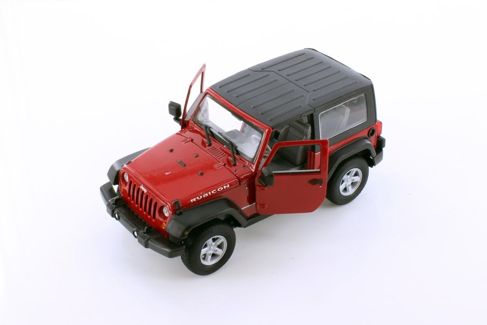 2007 Jeep Wrangler Rubicon Hardtop, Red - Welly 22489H/4D - 1/24 scale Diecast Model Toy Car