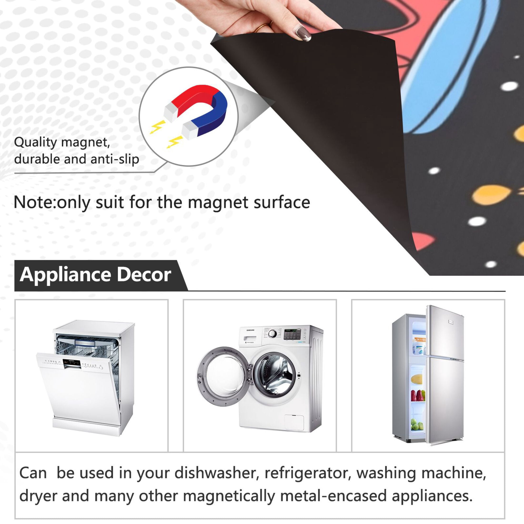 Dishwasher Magnetic Sticker 23x26 Inch Refrigerator Magnetic Sticker Washing Machine Magnetic Sticker Kitchen Panel Magnetic Sticker Home Decor Cartoon Crown Cute