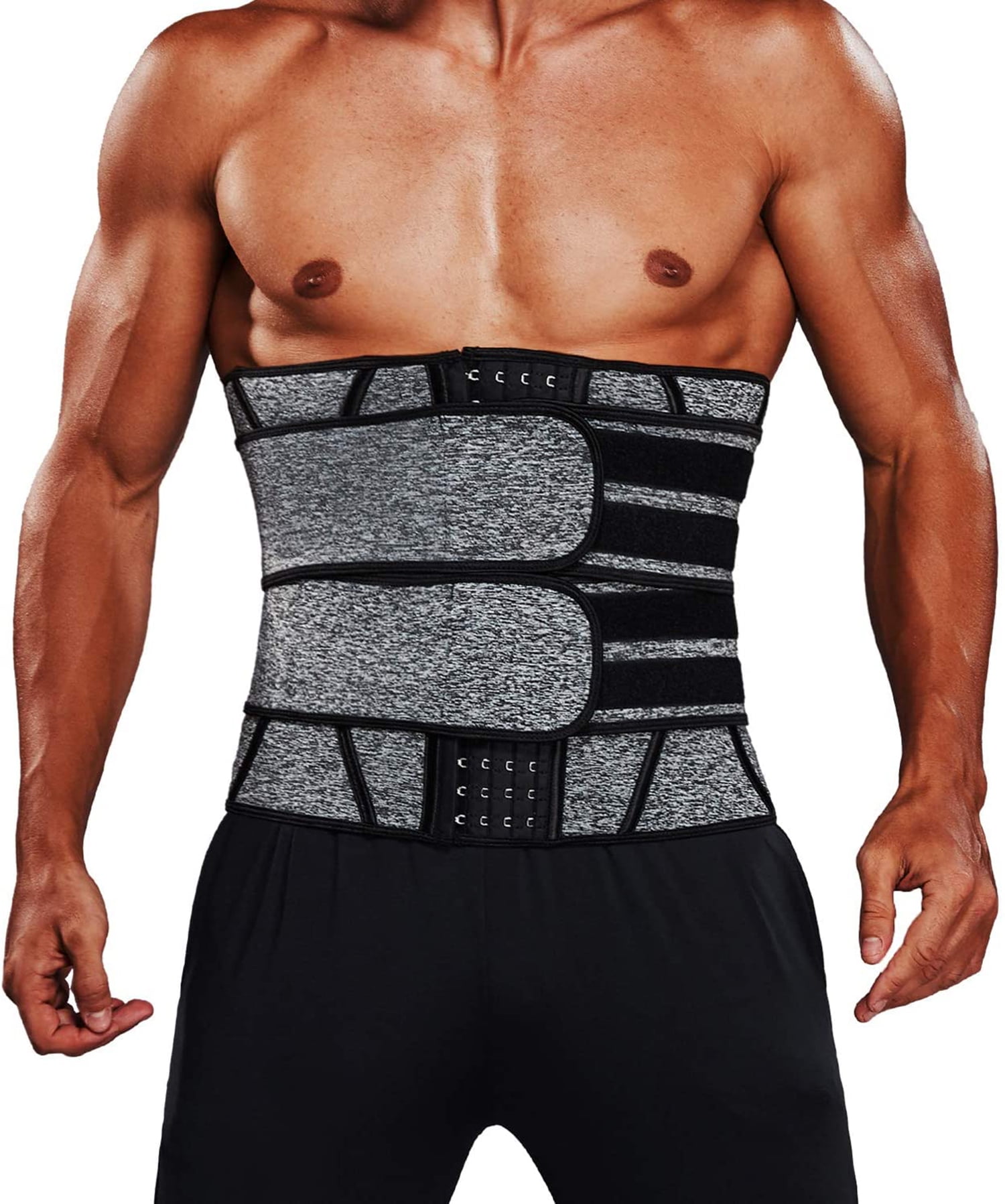 VASLANDA Men Sauna Waist Trimmer Sport Workout Fitness AB Belt with