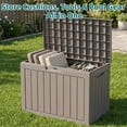 thumbnail image 6 of MINDYES 50 Gallon Deck Box, Resin Outdoor Storage Box with Hundles, UV Resistant Waterproof Storage Bin for Patio Cushions Gardening Tools, Beige, 6 of 8