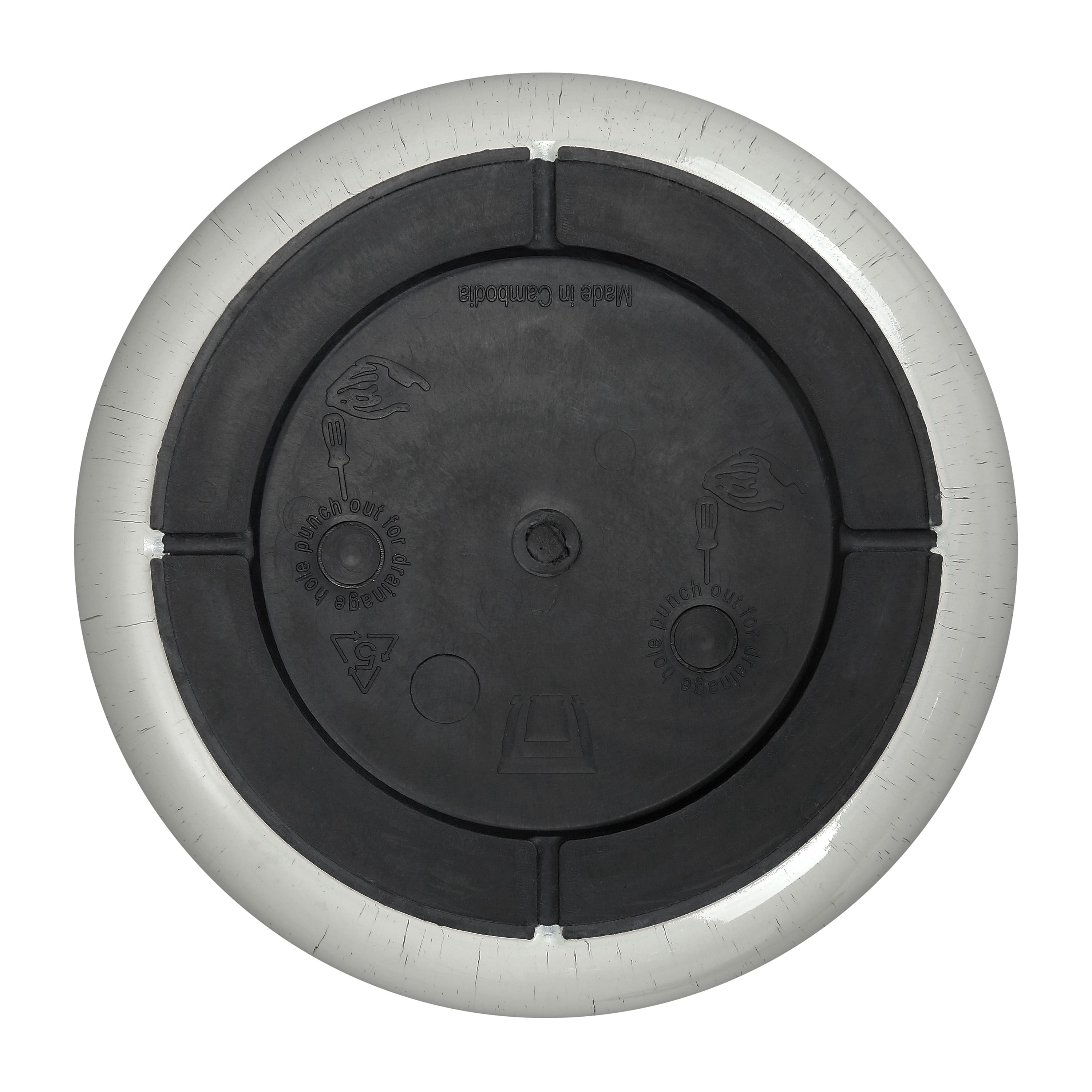 Better Homes and Gardens 14.5 Inch Round Taupe Dripping Plastic Planter