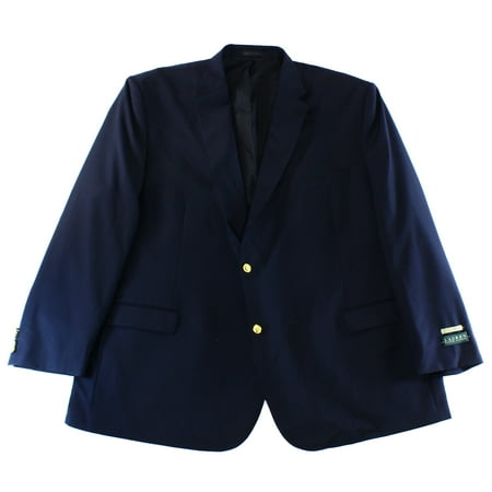 Worsted Wool Blazer - Lauren Ralph Lauren NEW Navy Blue Mens Size 50 Two Button Wool Blazer