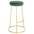 thumbnail image 5 of SAFAVIEH Sabina Round Backless Bar Stool, Malachite Green/Gold, 5 of 9