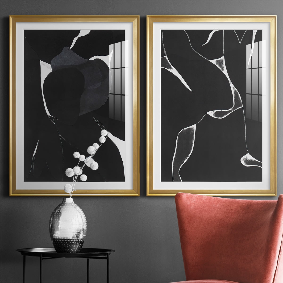 Wexford Home Night Bloom I Premium Framed Print, 26.5" x 36.5" - Ready to Hang, Gold (Set of 2)