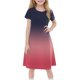 thumbnail image 3 of Teen Girls Dresses Short Sleeve Gradient Dress Casual Summer A-Line Sundress for Kids Soft & Breathable Fabric Ages 4-12 ,Sie:120, 3 of 7