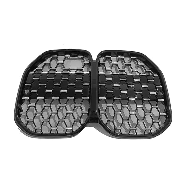 Front Grille Grill For BMW 4 Series G22 G23 2021-2024 2 Door Silver Car Upper Bumper Hood Mesh Cover Grid