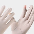 thumbnail image 3 of Lispipm Unisex Ice Silk Cool Touching Screen Gloves UV Sun Protected Breathable Full Finger Glove Fishing Travel Summer Accessory Beige, 3 of 4