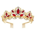 thumbnail image 1 of Corona para novia reina princesa niñas en boda cumpleaños desfile, con diadema de peine, para mujeres y niñas, 1 of 5