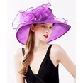 thumbnail image 5 of Women Church Hats Organza Tea Hats,Fascinator Bridal Tea Party Wedding Hat, 5 of 6