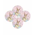 thumbnail image 7 of 15 Inch Round Placemats Set of 4, Easter Non Slip Heat Insulation PP Table Mats, Spring Rabbit Eggs Nature Botanicals Pink Plaid Washable Place Mats for Kitchen Dining Party Table Decor, 7 of 7