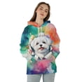 thumbnail image 4 of Funny Watercolor Adorable Maltese Peeking Through Torn Paper Effect All Over Print 3D Hoodie Unisex Merch Hoodies Maltese Dog Lover Gifts Idea - 00026, 4 of 6