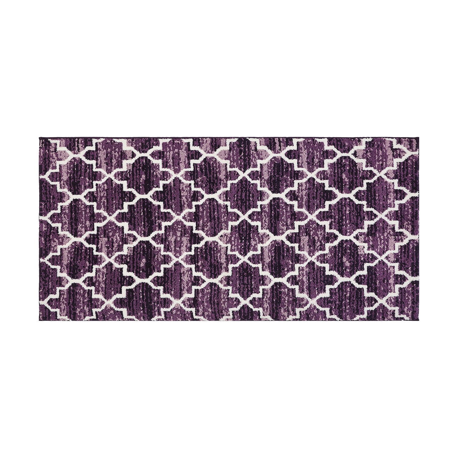 Better Trends 30" x 50" Rectangle Bathroom Rug, 100% Cotton, Soft, Water Absorbent, Non-Slip Bath Mat, Machine Washable, Rugs for Bathroom, Vanity, Shower, Tub – Savio Collection - Purple