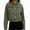 Army Green, variant on Womens Studded Denim Jacket Long Sleeve Lapel Summer Short Jean Coat Army Green Size XS