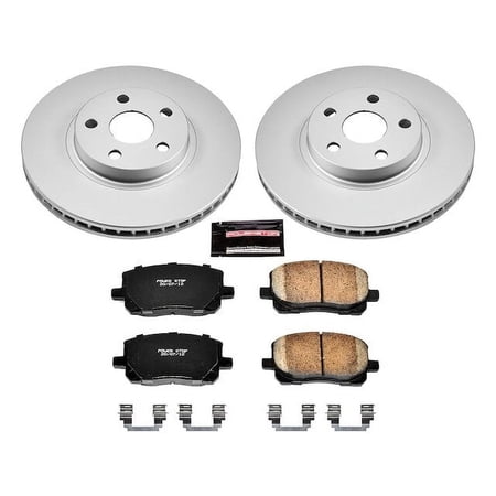 Front Brake Pad and Rotor Kit - Compatible with 2003 - 2008 Toyota Corolla - Power Stop