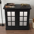 thumbnail image 6 of CQSXDA 3D Wood Grain Storage Sideboard Cabinet With 2 Acrylic Mirrored Doors And Adjustable Shelf For Living Room, Black, 6 of 17