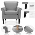 thumbnail image 4 of Kadyn Club Chair, Accent Chair, Barrel Chair, Armchair, Upholstered Fabric Accent Chair with Adjustable Foot Pads-Light Gray, 4 of 8