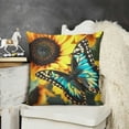 thumbnail image 2 of YINGXI Square Throw Pillow Covers Yellow with Blue Pillow Cases Decorative for Home Bedroom Sofa Floral Pattern Painting Pillowcases Standard Size 12x12in, 2 of 5