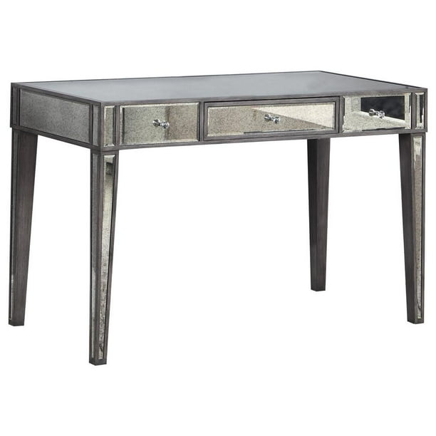 Henrik Gray Brown With Antique Mirror Writing Desk Com Henrik Gray Brown With Antique Mirror, Antique Mirror Writing Desk