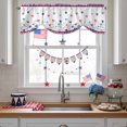 thumbnail image 2 of 4th of July Tie Up Valance for Windows Patriotic Love Heat Curtains Valances Window Treatments Red Blue Wildflower Balloon Curtains for Kitchen Living Room Bedroom Independence Day 54x18 Inch, 2 of 9