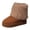 Brown, variant on Snow Boots for Women Faux Fleece Cuff Suede Mid Calf Warm Winter Ankle Booties Fleece Lined Platform Flat Sole Outdoor Shoes AG 6.5