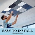 thumbnail image 5 of 3 Pack Blue Black Fluorescent Light Covers for Ceiling Lights Geometric Abstract Color Block Plaid Modern Magnetic Ceiling Light Covers Overhead Light Filters for Office Classroom Home, 5 of 9