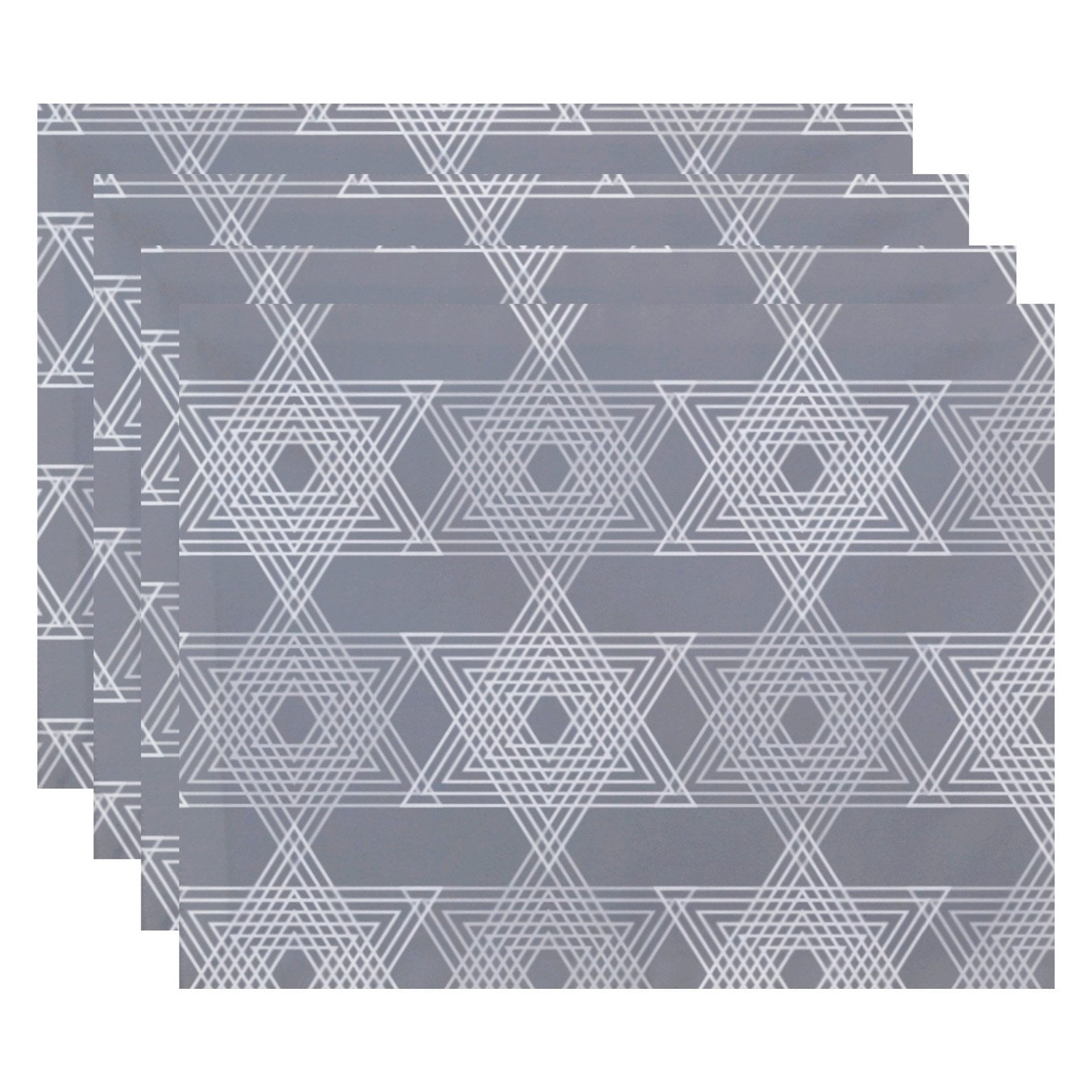 Simply Daisy 18" x 14" Star Light Geometric Print Placemats, Set of 4