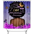 thumbnail image 2 of 4PCS Black Girl Shower Curtain Set, Sunflower Inspirational Afro Melanin Queen Black Woman African American Bathroom Decor, Waterproof Fabric Black Shower Curtain, Non-slip Bath Mat, 2 of 7