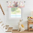 thumbnail image 6 of Valance Curtains for Kitchen Windows Easter Eggs Bunny Ears Plants Flower Rod Pocket Valance Pink White Check Short Window Curtain Topper for Bedroom Living Room Bathroom 54x18in,1&nbsp;Panel, 6 of 9
