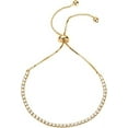 thumbnail image 1 of Pulsera de tenis clásica con circonita cúbica para mujer | Diapositiva ajustable, 1 of 4