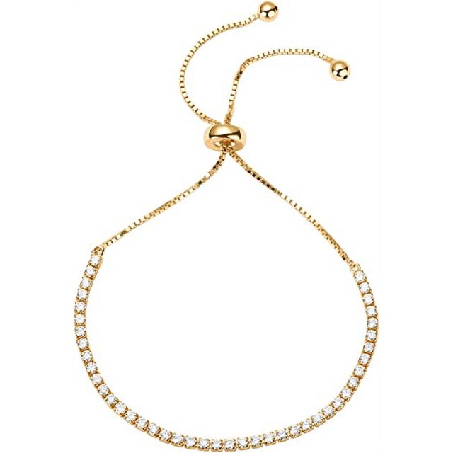 Pulsera de tenis clásica con circonita cúbica para mujer | Diapositiva ajustable