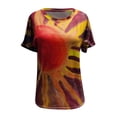 thumbnail image 3 of Puntoco Womens Plus Size Tops,Plus Size Short Sleeve Printed V-Neck Tops Tee T-Shirt Blouse, 3 of 5