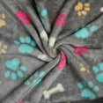 thumbnail image 5 of 1 Pack 3 Blankets Fluffy Premium Fleece Pet Blanket Flannel Paw Bone Printed Throw for Dog Cat(Small 23x16'', Grey/ Brown/ Blue), 5 of 8