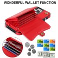 thumbnail image 4 of Mantto Crossbody Wallet Women Case for iPhone 15 Pro, [RFID Blocking] CRedit Card Holder Phone Case with Strap Leather Purse with Lanyard Magnetic Flip Cover Girl For iPhone 15 Pro, Red, 4 of 10