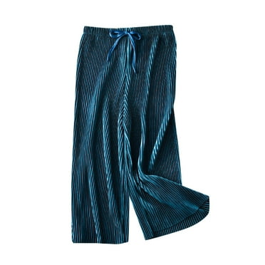 ZACPNCV Kids Girls Solid Wide Leg Pants Stretchy Teen Loose Pants Straight High Elastic Waist Trousers Long Pants Clothes Green 8-9 Years