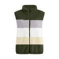 thumbnail image 6 of Oksale Fleece Vest for Women Fuzzy Color Block Zip Up Vest with Pockets Sleeveless Jackets Tank Jacket Soft Comfortable Coats Plus Size Winter Outwear Army Green XXXL, 6 of 7
