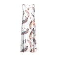 thumbnail image 4 of LSLJS Nouvelle Robe Longue Sans Manches en Coton et Lin à Col Rond Imprimé pour Femmes, Robe d'Été de Plage, 4 of 5
