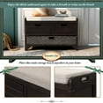 thumbnail image 3 of Storage Bench Sofa, Entryway Bench with 2 Drawers, 2 Hollow Handles, Removable Basket & Cushion, Organizer Storage Bench Shoe Bench for Hallway Entryway Living Room, Fully Assembled, Espresso, 3 of 7