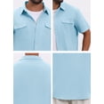 thumbnail image 7 of DARING DIVA Men's Linen Chest Pockets Short Sleeves Button Down  Shirt XL Sky Blue, 7 of 7