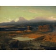 thumbnail image 3 of Arnold Böcklin 18x15 Black Modern Framed Museum Art Print Titled - Landscape at Sunset, 1849, 3 of 5