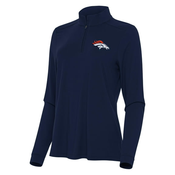 Women's Antigua Navy Denver Broncos Intent Quarter-Zip Sweatshirt